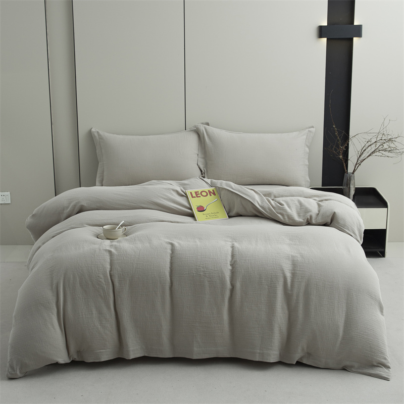 Double Layers Gauze 100% Cotton Fabric Super Soft Bedding Set