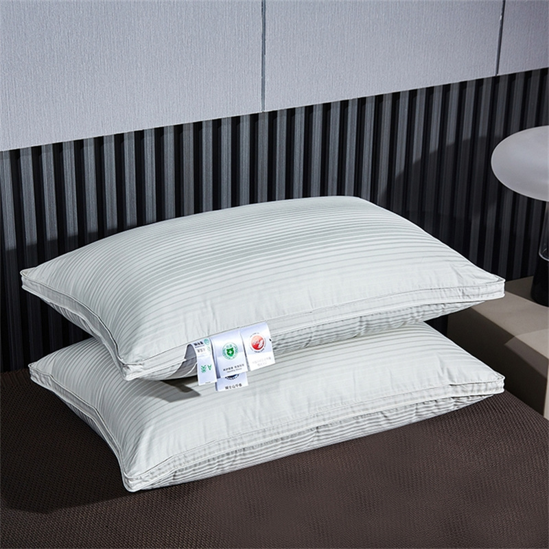 Duck Down Three Layers Filling Pillow Sateen Stripe Pillow